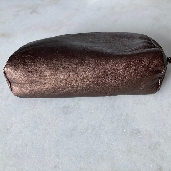 3/$36 - NWOT! New Laura Mercier bronze metallic brown cosmetic bag makeup pouch - Picture 4 of 6